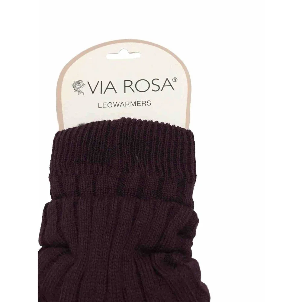 Vía Rosa Leg Warmers  One Size Burgundy/ Wine Color